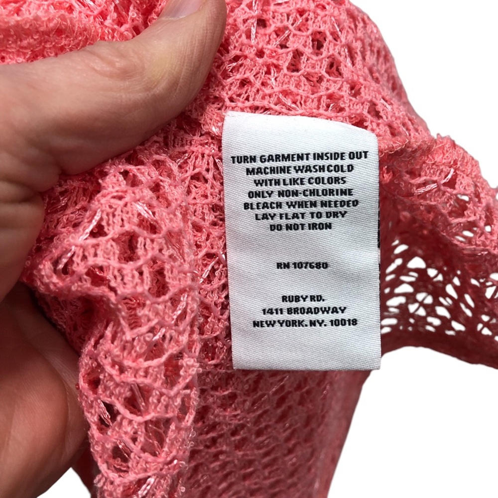 Ruby Rd open weave peach topper - image 4